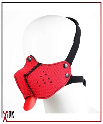 NEOPRENE PUPPY FACE MASK RED